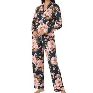 Room Service Womens 2-Piece Shawl Collar Pajama Set M